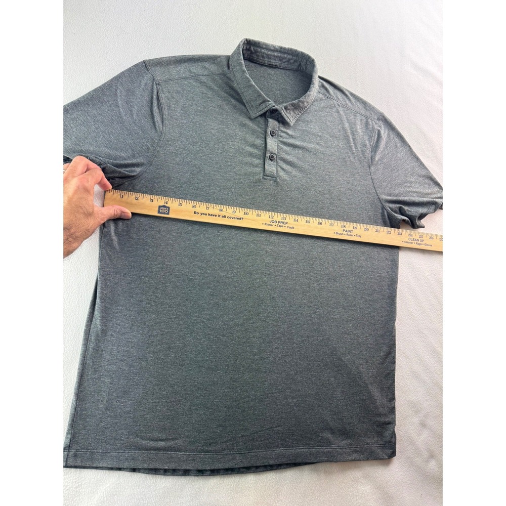 Lululemon Mens Grey Short Sleeve Polo Shirt Size XL Slim Modern Wicking‎ Light - Picture 5 of 16